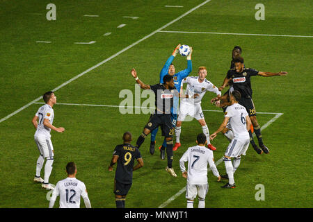 Chester, Pennsylvania, USA. 19 Mai, 2018. Philadelphia Union und Real Salt Lake Spieler in Aktion während des Spiels in der Chester Pa Credit: Ricky Fitchett/ZUMA Draht/Alamy leben Nachrichten Stockfoto