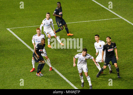 Chester, Pennsylvania, USA. 19 Mai, 2018. Philadelphia Union und Real Salt Lake Spieler in Aktion während des Spiels in der Chester Pa Credit: Ricky Fitchett/ZUMA Draht/Alamy leben Nachrichten Stockfoto