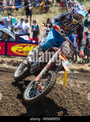 Rancho Cordova, CA. 19 Mai, 2018. #26 Alex Martin kommt von Turn 20 Während der Lucas Oil Pro Motocross Meisterschaft 250 ccm-Klasse moto #1 bei Hangtown Motocross Classic Rancho Cordova, CA Thurman James/CSM/Alamy leben Nachrichten Stockfoto