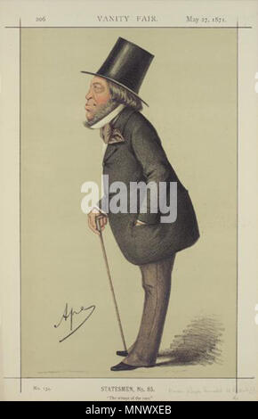 . Karikatur von Baron MA de Rothschild MP. Bildunterschrift lesen" der Sieger des Rennens". 1871. Carlo Pellegrini (1839-1889) Alternative Namen Singe, Ape Beschreibung italienische Künstler und Karikaturist Geburtsdatum / Tod am 25. März 1839 vom 22. Januar 1889 Ort der Geburt / Todes Capua in London arbeiten Standort London Authority control: Q 935877 VIAF: 91408204 ISNI: 0000 0001 1684 9584 ULAN: 500106277 94116782 LCCN: n NLA: 35070756 WorldCat 1074 Mayer Amschel de Rothschild Vanity Fair 1871-05-27 Stockfoto