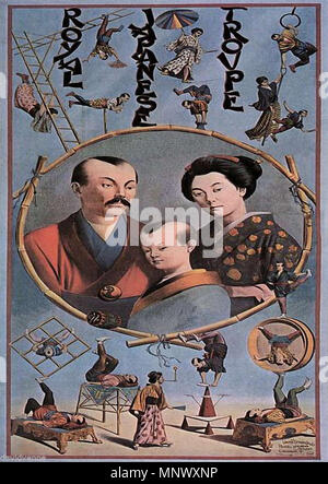 . 日本語: 日本の軽業一座の海外公演ポスター。 1892 Deutsch: eine Japanische acrobat Team im Jahr 1892. 2. Mai 2015. Unbekannt1075 Royal japanische Truppe Stockfoto