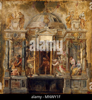 Englisch: Tempel des Janus English: Janustempel Français: Le Temple de Janus 1635. 1077 Rubens 126 Stockfoto