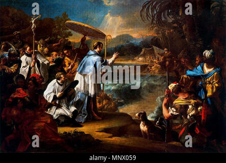 . Español: Milagro de Santo Toribio, Frontera de Lima, Pinacoteca Vaticana. 1726. Sebastiano Conca (1680 - 1764) Beschreibung italienischer Maler Geburtsdatum / Tod vom 8. Januar 1680 1. September 1764 Ort der Geburt / Todes Gaeta Neapel Authority control: Q 774781 VIAF: 71427941 ISNI: 0000 0000 8150 9490 ULAN: 500115378 LCCN: n 82078215 WGA: Conca, Sebastiano WorldCat 1081 S Conca Milagro de San Toribio Frontera de Lima Stockfoto
