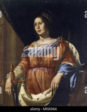 Deutsch: Die heilige Katharina der zweiten Hälfte des 17. Jahrhunderts. 1083 Die heilige Katharina von Alexandria (Neapel 17. Jahrhundert) Stockfoto