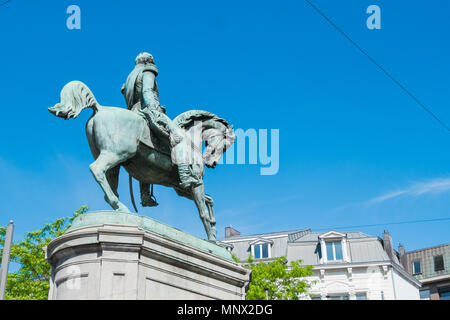 Statue von Koning Leopold, Antwerpen, Belgien Stockfoto