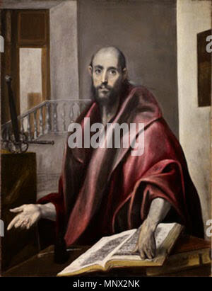 San Pablo. Español: La Obra Vertreter al apóstol San Pablo. . Zwischen ca. 1579 und ca. 1586. 1091 San Pablo de El Greco (Marquesa de Narros) Stockfoto