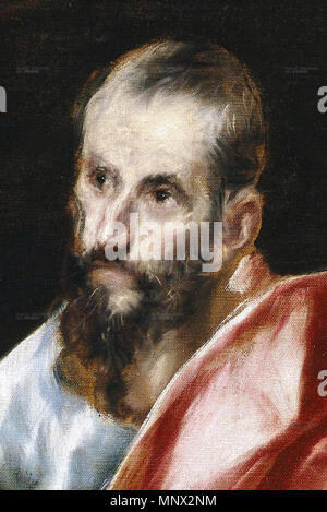 Der Hl. Paulus (Detail). Español: La Obra Vertreter al apóstol San Pablo, El llamado Apóstol de los Heiden. . Zwischen ca. 1608 und ca. 1614. 1091 San Pablo de El Greco (las mejores) Stockfoto