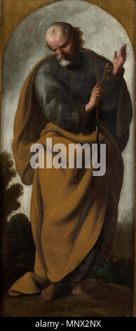 San Pedro. Español: La Obra Vertreter al apóstol San Pedro, el Primer papa de la Iglesia Católica. . Zwischen ca. 1600 und ca. 1656. 1091 San Pedro (Museo de El Greco, Toledo) Stockfoto