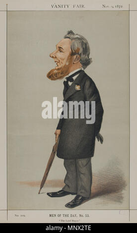 . Männer des Tages Nr. 53: Karikatur von Sir Sydney Waterlow. Bildunterschrift lautet: "Der Oberbürgermeister.'. 9. November 1872. 'Cecioni' Adriano Cecioni (1836 - 1886) Beschreibung italienische Künstler, Karikaturist und Bildhauer Geburtsdatum / Tod 26. Juli 1836 23. Mai 1886 Ort der Geburt / Todes Vaglia Florenz Arbeit Lage Italien, Vereinigtes Königreich Authority control: Q 2250712 VIAF: 77235641 ISNI: 0000 0000 6630 3187 ULAN: 500030974 LCCN: Nr: 12395861 90012222 GND X WorldCat 1253 Sydney Hedley Waterlow, Vanity Fair, 1872-11-09 Stockfoto