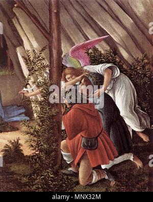 Mystic Nativity (Detail) ca. 1500. 1093 Sandro Botticelli - Die mystische Geburt (Detail) - WGA 2844 Stockfoto