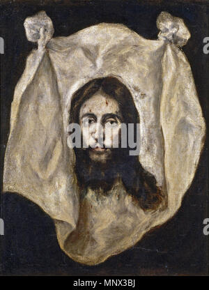 La Santa Faz. Español: La Obra Vertreter la reliquia de la Santa Faz, conocida también Como el Velo o paño de la Verónica. . Zwischen ca. 1586 und ca. 1595. 1094 Santa Faz (El Greco) Stockfoto