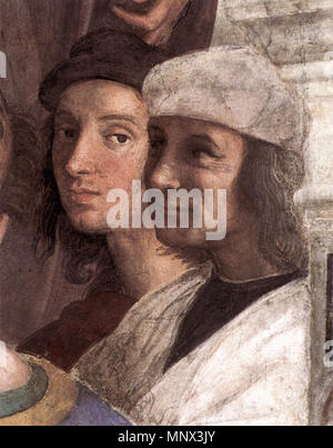 Die Schule von Athen, Detail 1509. 1095 Sanzio 01 Raphael Stockfoto