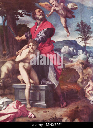 Italienisch: Il sacrificio di Isacco die Opferung Isaaks Opferung Isaaks English: ca. 1527. 1096 Andrea del Sarto 006 Stockfoto