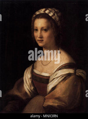 Portrait der Lucrezia de Baccio Del Fede zwischen ca und 1514. 1096 Andrea del Sarto - Porträt des Künstlers Frau - WGA 00372 Stockfoto