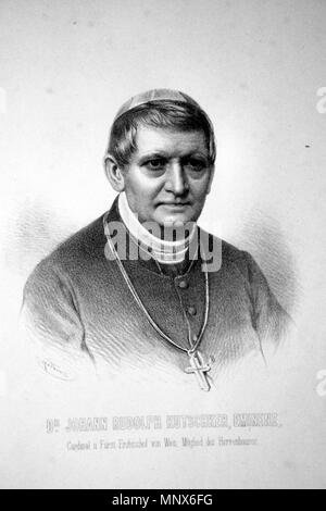 OLYMPUS DIGITALKAMERA. Deutsch: Johann Rudolf Kutschker (1810-1881), Erzbischof von Wien, Kardinal. Lithographie von Adolf Dauthage, Ca. 1880. ca. 1880. Adolf Dauthage (1825-1883) 727 Johann Rudolf Kutschker Dauthage Litho Stockfoto