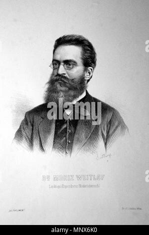 OLYMPUS DIGITALKAMERA. English: Dr. Moritz Weitlof (1835-1905), Jurist, Reichsratabgeordneter für Niederösterreich Lithographie von Adolf Dauthage, Ca. 1880. ca. 1880. Adolf Dauthage (1825-1883) 906 Moritz Weitlof Litho Stockfoto