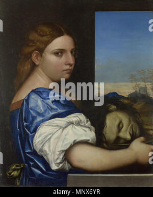 Die Tochter der Herodias - entweder zeigt Salome oder Judith 1510. 1108 Sebastiano del Piombo - die Tochter der Herodias - Google Kunst Projekt Stockfoto