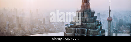 Hohe Aussichtspunkt der Stadt Shanghai. Stockfoto