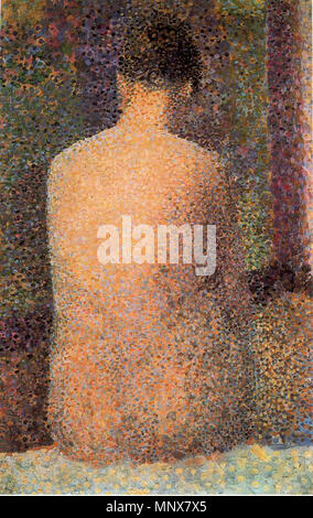 Poseuse de dos. Modella seduta di spalle, o/tv, 24,4 x 15,7 cm, M.d'Orsay, Paris. 1887. 1113 Seurat Modella di spalle Stockfoto