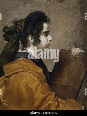 . Sibyl (Porträt von Juana Pacheco?). ca. 1631. Diego Velázquez (1599-1660) Alternative Namen Velázquez, Diego Rodríguez de Silva y Velázquez, Diego Rodriguez de Silva y Velázquez, Diego Rodriguez de Silva Velázquez, Diego de Silva Velàzquez; Diego De Velázquez y Silva, Diego Rodríguez de Silva y Velasquier; Diego Velasques; Diego Rodríguez de Silva y Velasquiz; Diego Velásquez; Diego; Velasquex Valesquez; diego Diego Velázquez y Silva, Diego de Silva Velázquez, Diego de Silva Velázquez, Diego Villasco; Diego de Velázquez y Silva, Diego de Silva Velasque Velaskes; Diego; Diego de Si Stockfoto