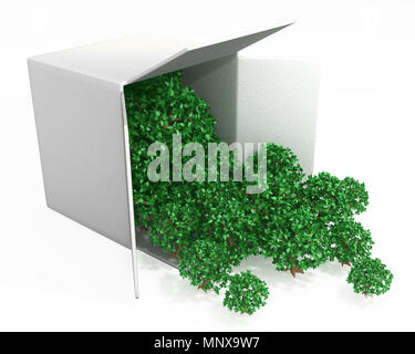 Kleiner Baum, 3d, white, isoliert Stockfoto