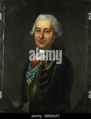 . Ist eine Exzellenz Messire Simon Charles Baron de Tubeuf, conseilleur privee de S. A. S. Monsignore le marggrave de Brandenbourg Coulmbac (* 5. März 1715); Öl auf Leinwand; 83 x 66 cm. 1768. 'Reus, erster Maler Thunfischwadenfänger S.A. S. M." 1121 Simon Charles Baron de Tubeuf Stockfoto