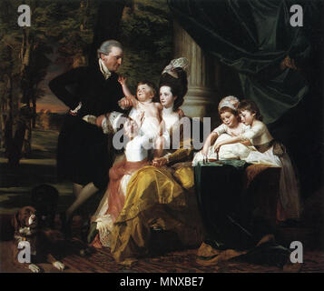 . Englisch: Porträt von Sir William Pepperrell und seine Familie, von John Singleton Copley, Öl auf Leinwand. Mit freundlicher Genehmigung der North Carolina Museum der Kunst, Raleigh, North Carolina. 1778. John Singleton Copley (1738-1815), US-amerikanischer Künstler und Maler Geburtsdatum / Tod vom 3. Juli 1738 9. September 1815 Ort der Geburt / Todes Boston (Massachusetts) in London arbeiten Standort Boston Beschreibung, London Authority control: Q 316016 VIAF: 66552740 ISNI: 0000 0000 8146 0578 ULAN: 500009177 50017577 LCCN: n NLA: 35031085 WorldCat 1125 Sir William Pepperrell und seine Familie Stockfoto