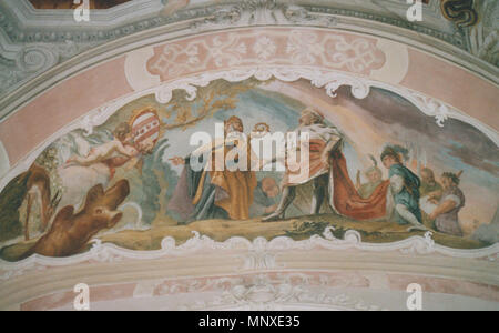 . St. Hedwig (legnickie Pole), Fresko (um 1733): Der heilige Adalbert und Herzog Boleslaw der Tschechische Gründen sterben Abtei in Brevnov. 2. August 2005. Cosmas Damian Asam (1739) Alternative Namen Cosmas Damian Asam, cosmas Asam; Cosm. Damian. Asam; wohl Cosmas Damian Asam; c. d. Asam; asam Beschreibung deutscher Maler und Architekt Geburtsdatum / Tod 29. September 1686 und 28. September 1686 10. Mai 1739 Ort der Geburt / Todes Benediktbeuern bei Bad Tölz Kloster Weltenburg Arbeitsort München, Bayern, Mannheim, Prag Authority control: Q 715693 VIAF: 20471140 ISNI: 0000 0000 8099 9. Stockfoto