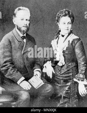. Englisch: Pjotr Iljitsch Tschaikowski mit seiner Frau Antonina Miliukova während Ihrer Flitterwochen in 1877. Русский: Пётр Ильич Чайковский с его женой Антониной Ивановной Милюковой. 1877 Июль, Москва. Juli 1877 [1]. Iwan Grigorjewitsch Dyagovchenko (1835-) Alternative Namen Русский: Иван Григорьевич Дьяговченко Beschreibung russische Fotograf Geburtsdatum / Tod 1835 9. September 1887 (28. August 1887 im Julianischen Kalender) Ort der Geburt / Tod Moskau Authority control: Q [1] 46496974 1163 Tschaikowsky mit Frau Antonina Miliukova Stockfoto