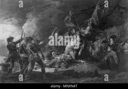 Englisch: Der Tod von General Montgomery bei Quebec. Deutsch: Der Tod von General Montgomery bei Quebéc. Français: La Mort du General Montgomery devant Quebec. Datum unbekannt. 1171 Der Tod von General Montgomery bei Quebec Stockfoto