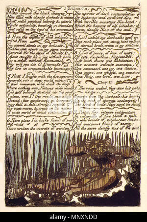 . Deutsch: Das erste Buch von urizen Kopie B Objekt 4 Bentley 4. 1795. William Blake (1757 - 1827) Alternative Namen W. Blake; Uil" iam Bleik Beschreibung britische Maler, Dichter, Schriftsteller, Theologe, Sammler und Graveur Geburtsdatum / Tod 28. November 1757 12. August 1827 Ort der Geburt / Todes Broadwick Street Charing Cross Standort London Authority control: Q 41513 VIAF: 54144439 ISNI: 0000 0001 2096 135 X ULAN: 500012489 78095331 LCCN: n NLA: 35019221 WorldCat 1173 Das erste Buch von urizen Kopie B Objekt 4 Bentley 4 Stockfoto