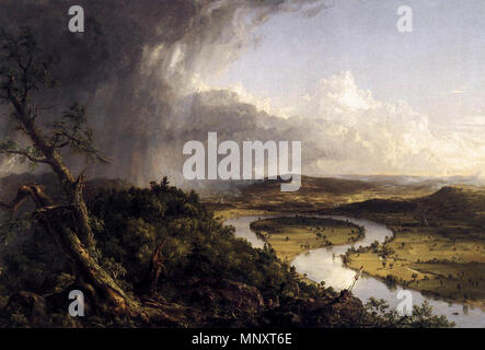 Blick vom Mount Holyoke, Massachusetts, Northamptom, nach einem Gewitter (Die Oxbow) 1836. 1187 Thomas Cole - Blick vom Mount Holyoke, Massachusetts, Northamptom, nach einem Gewitter (Die Oxbow) - WGA 5146 Stockfoto