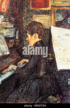 . Englisch: Henri de Toulouse-Lautrec, Mademoiselle Dihau am Klavier, 1890 Русский: Анри де Тулуз - Лотрек" Мадам Дио за фортепьяно'. 1890. Henri de Toulouse-Lautrec (1864 - 1901) Alternative Namen Henri Marie Raymond de Toulouse-Lautrec-Monfa Beschreibung Französisch Poster Artist, Lithograph, Maler, Künstler und Grafiker Geburtsdatum / Tod 24. November 1864, 9. September 1901 Ort der Geburt / Todes Albi schloss Malromé [Malromé Schloss] (Gironde) Zeitraum 1880 --1901 Standort Paris, Bordeaux (im Winter 1900). Kontrolle: Q 82445 VIAF: 32003649 ISNI: 0000 0001 2126 Stockfoto