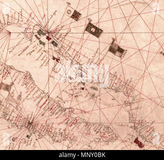 . Englisch: Seekarte des Mittelmeerraums, einschließlich Europa mit Britischen Inseln und Teil Skandinaviens. HM 1548. Anonyme PORTOLAN ATLAS Italien, 15. Möglicherweise vor 1492. Alpen und Atlasgebirge als Grünflächen dargestellt. Rufnummer: HM1548 Beschreibung: Seekarte des Mittelmeerraums, einschließlich Europa mit Britischen Inseln und Teil Skandinaviens. 15. Jahrhundert vor 1492. Anonym 920 Seekarte des Mittelmeerraums, einschließlich Europa mit Britischen Inseln und Teil Skandinaviens. HM 1548. Anonyme PORTOLAN CHART (Italien, 15. Jahrhundert). N Stockfoto