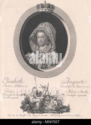 . Englisch: Porträt von Elisabeth Augusta von Sulzbach (1721-1794). 18. 1230 Verhelst - Elisabeth Augusta von Sulzbach Stockfoto