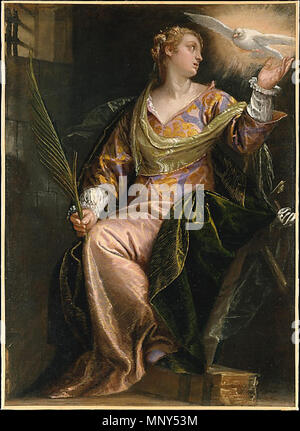 Die heilige Katharina von Alexandria im Gefängnis. 1230 Veronese - Santa Caterina di Alessandria in prigione - Metropolitan New York Stockfoto