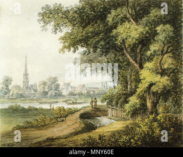 . English: Blick auf Wien von den Praterauen. Aquarell. Signiert und datiert. Sammlung: Wien Museum Englisch: Blick auf Wien aus dem Prater. Aquarell. Signiert und datiert. Sammlung: Wien Museum. 1821. 1235 Blick auf Wien aus dem Prater, 1821 Stockfoto