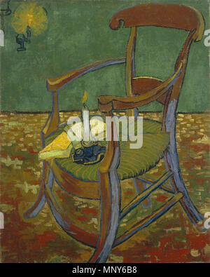 Niederländisch: de stoel van Gauguin Gauguin's Chair 1888. 1237 Vincent van Gogh-de stoel van Gauguin - Google Kunst Projekt Stockfoto