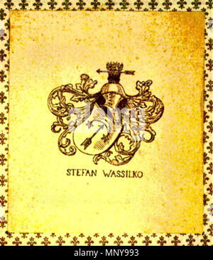 . Deutsch: Wappen der Ritter von Wassilko vom 17. Februar 1788, Click for Stefan v. Wassilko. 1788. Unbekannter Künstler 1251 Wappen von Stefan Ritter von Wassilko 1803 Stockfoto