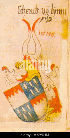 . Der ehemaligen Bibliothek Cotta Ingeram-Codex Schenk von lymppurg freigestellt aus:. 1459. Hans Ingeram und ein sogenanntes Exempla-Master 1276 XIngeram Codex 096 f-Schenk von Limpurg Stockfoto