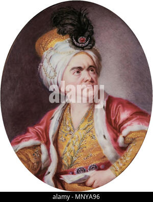 Portrait von Henri-Louis Kain", Lekain" (1728-1778), als Orosmane in Zaire 18. 1256 Weyler nach Lenoir - LeKain als Orosmane in Zaire Stockfoto