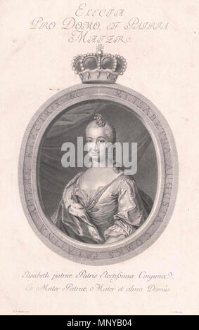 . Englisch: Porträt von Elisabeth Augusta von Sulzbach (1721-1794). ca. 1740-1760. 1260 Wille nach ziesenis - Elisabeth Augusta von Sulzbach Stockfoto