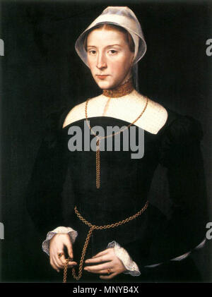 Bildnis einer Dame der ersten Hälfte des 16. Jahrhunderts. 1260 Willem Schlüssel - Porträt einer Dame - WGA 12163 Stockfoto