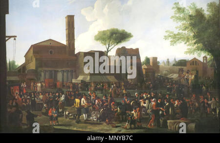 . Englisch: Willem Reuter, einem römischen Markt, Öl auf Leinwand, 118,7 x 193,0 cm, 1669, Norton Simon Art Foundation. 1669. Willem Reuter (1642 - 1681) Alternative Namen Willem Croitier; Willem Reyter; Willem Ruyter Beschreibung flämischen Maler Geburtsdatum / Tod 1642 26. September 1681 Ort der Geburt / Todes Brüssel Rom Arbeit Periode von 1672 bis 1681 arbeiten Ort Rom Authority control: Q 16738131 VIAF: 96002041 ULAN: 500048310 BPN: 76736146 RKD: 66412 1261 Willem Reuter - eine Römische Markt Stockfoto