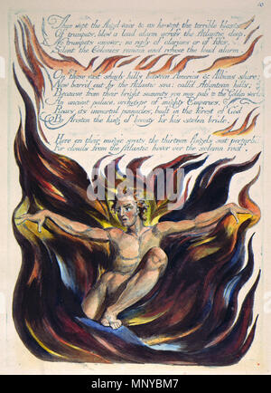 . Englisch: William Blake Amerika m p 12 100 Amerika eine Prophezeiung, kopieren M, C. 1807 (Yale Center für britische Kunst): elektronische Ausgabe Objekt 12 (Bentley 12, Erdman 10 Keynes, 10). 1807. William Blake (1757 - 1827) Alternative Namen W. Blake; Uil" iam Bleik Beschreibung britische Maler, Dichter, Schriftsteller, Theologe, Sammler und Graveur Geburtsdatum / Tod 28. November 1757 12. August 1827 Ort der Geburt / Todes Broadwick Street Charing Cross Standort London Authority control: Q 41513 VIAF: 54144439 ISNI: 0000 0001 2096 135 X ULAN: 500012489 78095331 LCCN: n NLA: 35019221 WorldCat 126 Stockfoto