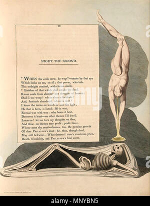 . Englisch: William Blake Illustration zu Nacht Gedanken Platte 19. 6. März 2013, 15:58:05. William Blake (1757 - 1827) Alternative Namen W. Blake; Uil" iam Bleik Beschreibung britische Maler, Dichter, Schriftsteller, Theologe, Sammler und Graveur Geburtsdatum / Tod 28. November 1757 12. August 1827 Ort der Geburt / Todes Broadwick Street Charing Cross Standort London Authority control: Q 41513 VIAF: 54144439 ISNI: 0000 0001 2096 135 X ULAN: 500012489 78095331 LCCN: n NLA: 35019221 WorldCat Dies ist ein treuer fotografische Reproduktion eines zweidimensionalen, public domain Kunstwerk Stockfoto