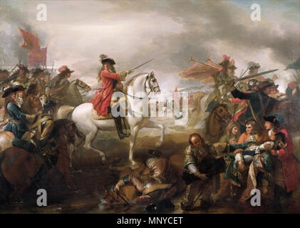 Die Schlacht am Boyne. König Wilhelm III. in der Schlacht von Boyne, 1. Juli 1690 (O. S.). 1781. 1266 Wilhelm III. in der Schlacht von Boyne Stockfoto