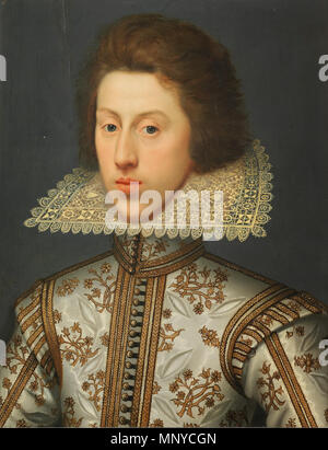 . Dargestellte Person: Thomas Papst, 3rd Earl of Das Downe Englisch: Thomas Papst, später 3 Graf von Unten. ca. 1615. 1266 William Larkin Thomas Papst, später 3 Graf von Das Downe Stockfoto