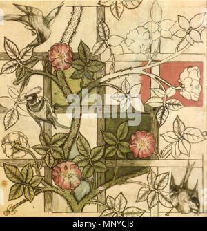 . Englisch: Original Design für Trellis wallpaper von William Morris, 1862. 1862. William Morris (1834 - 1896) Alternative Namen William M. Morris Beschreibung britischer Maler, Designer, Architekt und Schriftsteller Geburtsdatum / Tod 24. März 1834 vom 3. Oktober 1896 Ort der Geburt / Todes Walthamstow (Essex) London-Hammersmith Arbeitsort Deutsch: Englisch: Südengland Südengland Authority control: Q 182589 VIAF: 22146194 ISNI: 0000 0001 2123 5747 ULAN: 500030629 78095326 LCCN: n NLA: 35363838 WorldCat 1267 William Morris Design für Trellis Wallpaper 1862 Stockfoto