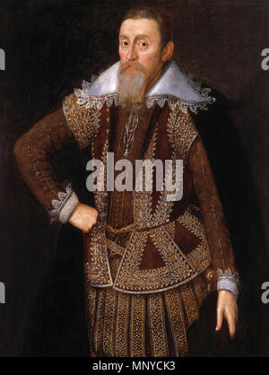 . William Parker, 4. Baron Chile Chico und 11 Baron Morley. Öl auf Leinwand. 41 x 32 Zoll (104,1 x 84,3 cm). ca. 1615. John de Critz (1551-1642) Alternative Namen John De Critz der Ältere, Johannes Decritz Beschreibung Englisch Maler Geburtsdatum / Tod 1551/2 1642 Ort der Geburt / Todes Antwerpen in London arbeiten Zeitraum C. 1590-1630 Arbeit Ort: England Authority control: Q 1383289 VIAF: 18339817 ISNI: 0000 0000 6686 0717 ULAN: 500015325 LCCN: Nr 2005025511 GND: 130839124 WorldCat 1267 William Parker, 4. Baron Chile Chico und 11 Baron Morley von John de Critz Stockfoto